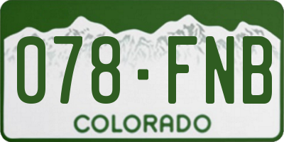 CO license plate 078FNB