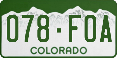 CO license plate 078FOA