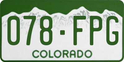 CO license plate 078FPG