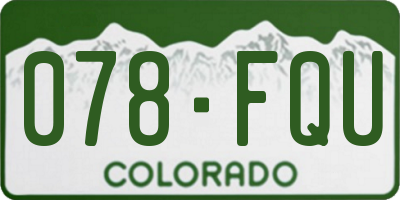 CO license plate 078FQU
