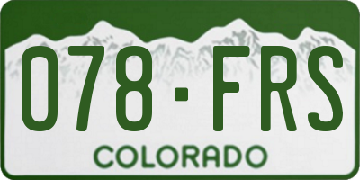 CO license plate 078FRS