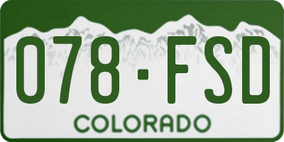 CO license plate 078FSD