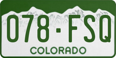CO license plate 078FSQ