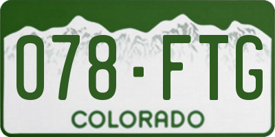 CO license plate 078FTG