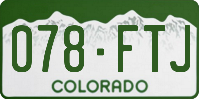 CO license plate 078FTJ