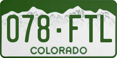 CO license plate 078FTL