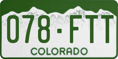 CO license plate 078FTT