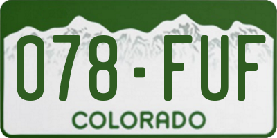 CO license plate 078FUF