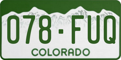 CO license plate 078FUQ