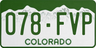 CO license plate 078FVP