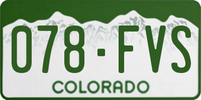 CO license plate 078FVS