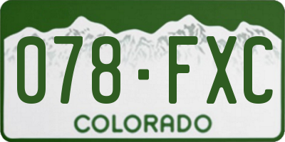 CO license plate 078FXC