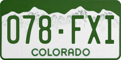 CO license plate 078FXI