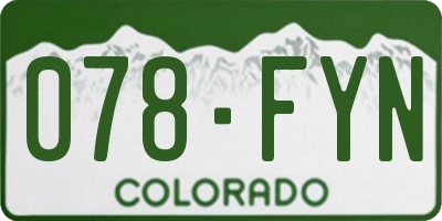 CO license plate 078FYN