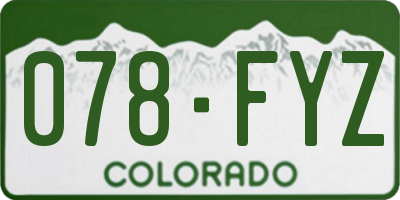 CO license plate 078FYZ