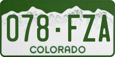 CO license plate 078FZA