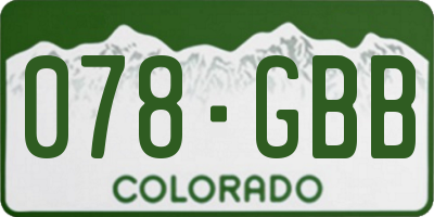 CO license plate 078GBB