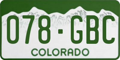 CO license plate 078GBC