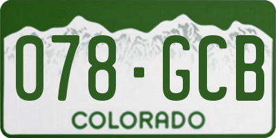 CO license plate 078GCB