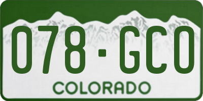 CO license plate 078GCO