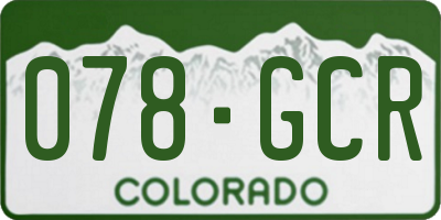 CO license plate 078GCR