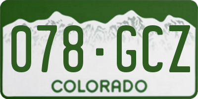CO license plate 078GCZ