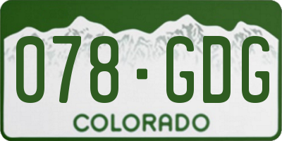 CO license plate 078GDG