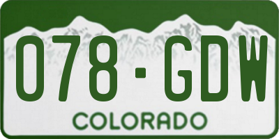 CO license plate 078GDW