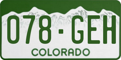 CO license plate 078GEH
