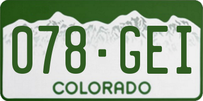 CO license plate 078GEI