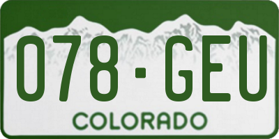 CO license plate 078GEU