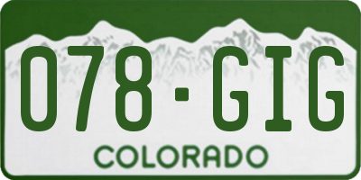 CO license plate 078GIG