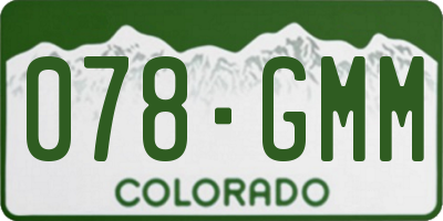 CO license plate 078GMM
