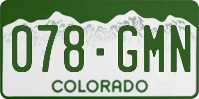 CO license plate 078GMN