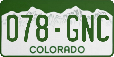 CO license plate 078GNC