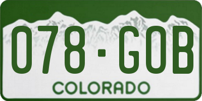 CO license plate 078GOB