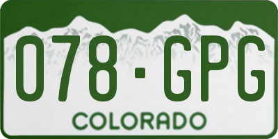 CO license plate 078GPG