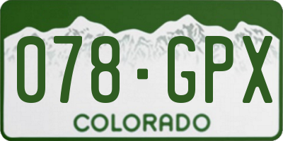 CO license plate 078GPX
