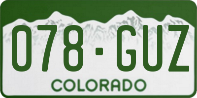 CO license plate 078GUZ