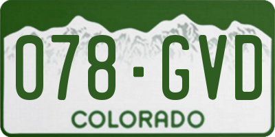 CO license plate 078GVD