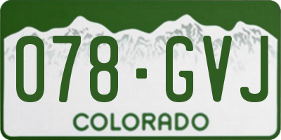 CO license plate 078GVJ