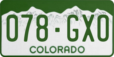 CO license plate 078GXO