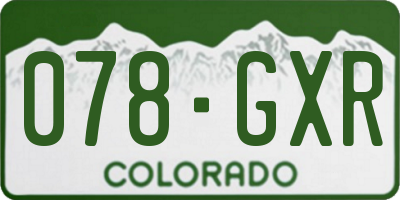 CO license plate 078GXR
