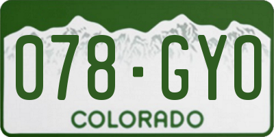 CO license plate 078GYO