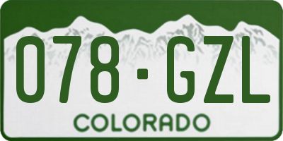 CO license plate 078GZL
