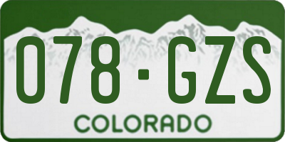 CO license plate 078GZS