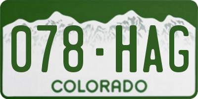 CO license plate 078HAG