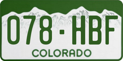 CO license plate 078HBF