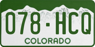 CO license plate 078HCQ