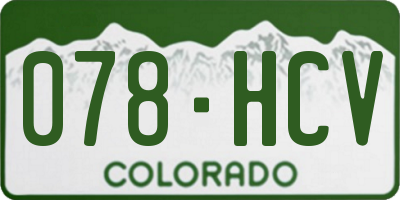 CO license plate 078HCV
